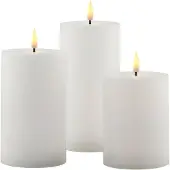 Sirius Sille Rechargeable Pillar Candles - Lot de 3 White