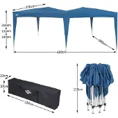 Casaria Paviljoen Blauw 3x6m UV-bescherming 50+