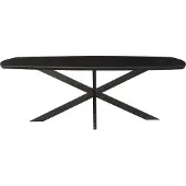 LivingFurn eetkamertafel jesper danish oval black 210cm mangohout / gecoat staal