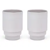 Puik Design | Set van 2 mokken Monday keramiek grijs 7.5x7.5x13 cm kopjes & mokken | NADUVI