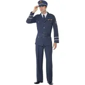 Smiffys WW2 Air force piloten kostuum (donkerblauw, M)