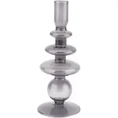 Present Time 2x Present Time Candle Holder Glass Art Rings Large Black