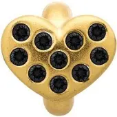 Endless bedel zilver Black Heart of Love goudkleurig 51501-1