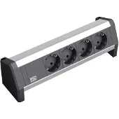 Bachmann 339.1000 Stekkerdoos 4-voudig Zwart, Aluminium Randaarde stekker 1 stuk(s)