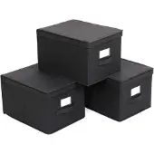 Songmics Vouwdoos met deksel, set van 3, Zwart