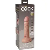 King Cock Elite 8 - dildo met zuignap en vibrator - 20 cm - huidskleur