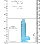 Realrock Realistische Dildo met Ballen 17 cm - Crystal Bleu