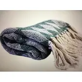 Imbarro Throw N Green, groen katoenen plaid met ruitjes