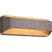 TRIO Wand lamp Arino 35cm metaalgrijs met hout 224819167