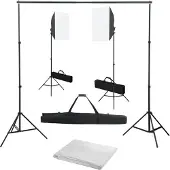 vidaXL Fotostudioset met softboxlampen en achtergrond