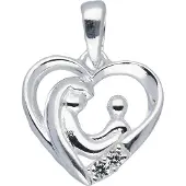 Lifetime Love familiehanger - zilver - opengewerkt hart - 2 zirkonia's