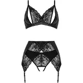 Christine le Duc - Wetlook Bh-set Vesper - S/M - Zwart