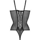 Christine le Duc - Crotch-/Cupless Wetlook Body Mistique - L/XL - Zwart