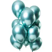Folat Chrome ballonnen Spiegeleffect Groen Premium 33cm - 12st