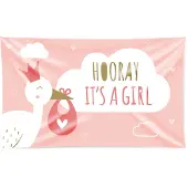 Paper Dreams XXL Vlag - Newborn Baby Girl Roze roze Polyester Vlag