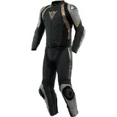 Dainese Avro 4, leren pak 2st. ,Mat-Zwart/Mat-Zwart/Wit ,56
