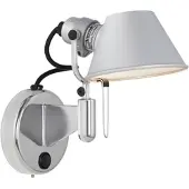 Artemide Tolomeo Micro Faretto wandlamp aluminium, met aan/uit knop