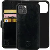 Rosso Element Uitneembaar 2-in-1 Hoesje Geschikt voor Apple iPhone 14 | Luxe Portemonnee | Back Cover | Pasjeshouder | Zwart