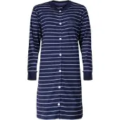 Irresistible Dames Nachthemd - Doorknoop - Katoen - Blauw - Maat L