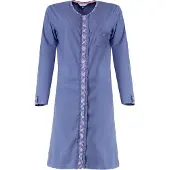 Irresistible Dames Nachthemd - Katoen - Doorknoop - Blauw - Maat S