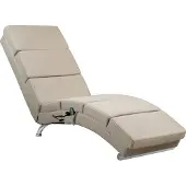 Casaria Ligstoel Londen Beige met Massage- & Verwarmingsfunctie