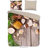 Good Morning Dekbedovertrek Katoen Coconut - brown 240x200/220cm