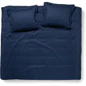 Damai Linea - Dekbedovertrek - 200x200/220 cm - Tweepersoons - Indigo + 2 kussenslopen 60x70