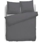 Eleganzzz Dekbedovertrek Flanel Uni - antraciet 140x200/220cm