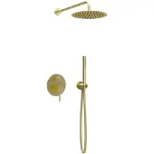 Guido Gusto Inbouw regendouche met wandarm 30cm douchekop mat goud
