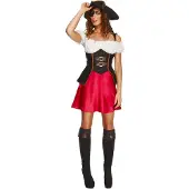 Smiffys Sexy piraten kostuum met driesteek voor dames