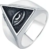 Mendes herenring Edelstaal Zilverkleurig Oog van Horus-17mm