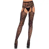 Leg avenue jarretel net panty Zwart 34-40