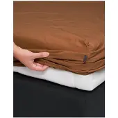 Essenza Hoeslaken Minte Leather Brown (Satijn)-90 x 210 cm