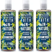 Faith In Nature – Body Wash Seaweed & Citrus – 3 pak – Verfrissend - Natuurlijk