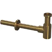 Ink Bekersifon Laag Model incl Muurbuis en Rozet Brushed Mat Goud