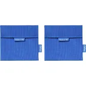 Roll'Eat Snack'n'Go Active Blauw - Herbruikbaar Boterhamzakje en Snackverpakking - Sluiting met klittenband - BPA-vrij - Waterdichte binnenlaag - Wasbaar tot 60°C - 2 stuks