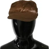 Costume National Brown Newsboy Beret Cabbie Fedora Hat