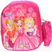 Kiddy Meisjes schooltas - RugZak roze 3 vriendinnen print - Rugtas -Schooltas - Boekentas