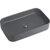 Guido Gusto Wastafel Gaia 60x37x11cm mat antraciet inclusief afvoerplug