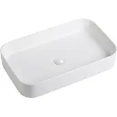 Guido Gusto Wastafel Gaia 60x37x11cm mat wit inclusief afvoerplug