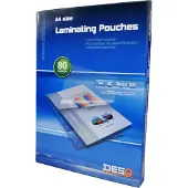 Desq Lamineerhoes | A4 | 80 micron | Glanzend | 100 stuks |216 x 303 mm | Premium | 71141