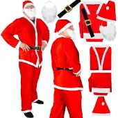 Springos Kerstman kostuum - - 5 delen - Zacht - Rood - Uniseks