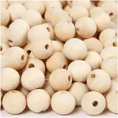 Packlinq Houten Kraal. D 15 Mm. Gatgrootte 3 Mm. 500 Stuk/ 1 Doos