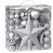 Deuba Kerstballen Zilver 77-delig