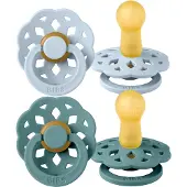 BIBS Böhmen Schnuller - 2er-Pack - Gr. 2 - Rund - Baby Blue/Isla - - 6-18 mt - Schnuller