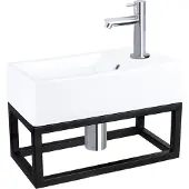 Differnz Force fonteinset keramiek met frame en rechte kraan chroom
