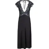 Lingadore Zwarte lange satijnen slipdress - Zwart - Maat - M