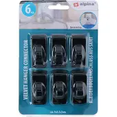 Alpina Kleerhanger Verbinder 6 Stuks Op Kaart 5x2,5x2cm Zwart zwart Alpina