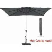 Madison Parasol Vierkant Grijs 280 x 280 cm met Hoes