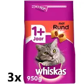 Whiskas - Katten Droogvoer - Adult - Rund - 3x800g